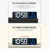Kép 13/14 - LED digitális ébresztőóra hálószobába, elektronikus óra hőmérővel - Fehér, stílus 1