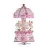 Kép 1/8 - Luxus Dream 3 lovas forgó körhinta, felhúzható zenedoboz - Pink