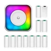 Kép 1/20 - Mini többfunkciós matricakészítő hőnyomtató RGB fénnyel, azonnali fényképpel, tintamentes nyomtatással, BT-csatlakozás támogatásával okostelefonhoz - 1 db 57 mm-es papírtekerccsel + 10 öntapadó papírtekerccsel