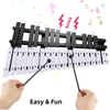 Kép 4/12 - Glockenspiel összecsukható xilofon fa keret, 5 mm vastag alumínium rudak ütős hangszer (30 hang) - Fekete