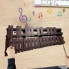 Kép 4/12 - Glockenspiel összecsukható xilofon fa keret, 5 mm vastag alumínium rudak ütős hangszer (30 hang) - Kávé