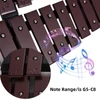 Kép 7/12 - Glockenspiel összecsukható xilofon fa keret, 5 mm vastag alumínium rudak ütős hangszer (30 hang) - Kávé