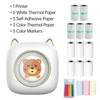 Kép 8/20 - Mini hordozható hőnyomtató vezeték nélküli BT csatlakozással - Fehér, 6 tekercs hőpapír + 5 öntapadó papír + 3 színes hőpapír (57x25 mm)és 5 DB színjelölő