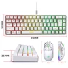 Kép 8/13 - HXSJ V200 vezetékes K68 RGB Streamer mini Gaming billentyűzetés 2.4G vezeték nélküli mechanikus RGB játékegér 3600DPI - Fehér