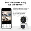 Kép 4/10 - 1080P vezeték nélküli biztonsági 3 megapixeles kamera kettős objektíves WiFi-vel, pásztázható/dönthető