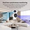 Kép 9/10 - 1080P vezeték nélküli biztonsági 3 megapixeles kamera kettős objektíves WiFi-vel, pásztázható/dönthető
