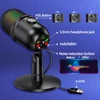 Kép 5/9 - RGB kondenzátor mikrofon Kardioid USB mikrofon színes fényeffektussal, egygombos némítás, valós idejű monitorozás