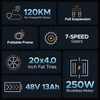 Kép 2/15 - ENGWE Engine X Ebike 20x4,0 hüvelykes zsíros gumiabroncsok 250 W kefe nélküli motor teljes felfüggesztésű, összecsukható elektromos kerékpár - Fehér