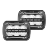 Kép 1/8 - 1 pár 7x6 LED-es fényszóró 5x7 négyzet alakú nappali menetfénnyel, irányjelző lámpa távolsági/tompított fény