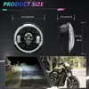 Kép 5/8 - 5,75 hüvelykes motorkerékpár LED-es fényszóró koponya mintával (1 db)