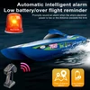 Kép 6/6 - 2,4 GHz-es távirányító 30 km/h sebességű kefe nélküli turbómotoros motorcsónak - Kék, 1 akkumulátor