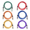 Kép 1/8 - 1,5 m-es XLR kábel DMX színpadi fénykábel 3 tűs XLR dugós csatlakozóaljzattal fekete PVC jack (6 db)