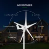 Kép 6/13 - 12V 1200W szélgenerátor töltővezérlővel, 5 lapáttal - Fehér