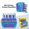 Kép 5/11 - Mini 20 gombos 16 basszus harmonika ABS anyag csattal, könnyű gombbal - Kék