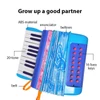 Kép 6/11 - Mini 20 gombos 16 basszus harmonika ABS anyag csattal, könnyű gombbal - Kék