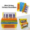 Kép 5/11 - Mini 20 gombos 16 basszus harmonika ABS anyag csattal, könnyű gombbal - Sárga