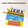 Kép 6/11 - Mini 20 gombos 16 basszus harmonika ABS anyag csattal, könnyű gombbal - Sárga