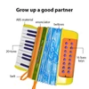 Kép 7/11 - Mini 20 gombos 16 basszus harmonika ABS anyag csattal, könnyű gombbal - Sárga