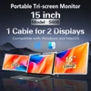 Kép 10/20 - 15 hüvelykes hordozható háromképernyős monitor laptop FHD bővítőképernyő