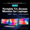 Kép 4/11 - Hordozható háromképernyős monitor laptop bővítőképernyős FHD 13,3-16,5 hüvelykes laptophoz - 11,6 hüvelykes