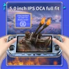 Kép 2/11 - PowKiddy RGB10 max3 kézi játékkonzol 5,0 hüvelykes IPS HD képernyővel - Sárga, 128GB