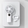 Kép 2/20 - Hordozható mini kézi elektromos ventilátor, támogatja az 5 állítható szélsebességet - Fehér