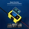 Kép 6/8 - 12V 24V 180W intelligens impulzusos javító töltő LCD kijelzővel, többszörös védelemmel/lángálló házzal - Sárga