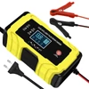 Kép 1/8 - 12V 24V 180W intelligens impulzusos javító töltő LCD kijelzővel, többszörös védelemmel/lángálló házzal - Sárga