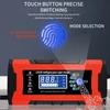 Kép 7/8 - 12V 24V 180W intelligens javító töltő LCD kijelzővel többszörös védelem/égésgátló ház AGM GEL - Piros