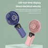 Kép 20/20 - Hordozható mini kézi elektromos ventilátor LED képernyővel, összecsukható fogantyúval, levehető fedéllel - Kék