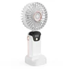 Kép 3/20 - Hordozható mini kézi elektromos ventilátor LED képernyővel, összecsukható fogantyúval, levehető fedéllel - Fehér
