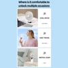 Kép 16/20 - Hordozható mini kézi elektromos ventilátor LED képernyővel, összecsukható fogantyúval, levehető fedéllel - Fehér