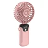 Kép 6/20 - Hordozható mini kézi elektromos ventilátor LED képernyővel, összecsukható fogantyúval, levehető fedéllel - Pink