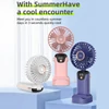 Kép 20/20 - Hordozható mini kézi elektromos ventilátor LED képernyővel, összecsukható fogantyúval, levehető fedéllel - Pink