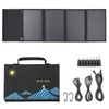Kép 1/10 - KKmoon napelemes összecsukható táska, kettős USB+DC kimenetű napelemes töltő - 40 W (5 részes)