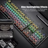 Kép 11/14 - 104 gombos vezetékes mechanikus billentyűzet, ergonómikus kialakítás, RGB háttérvilágítás - Fekete