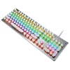 Kép 1/14 - 104 gombos vezetékes mechanikus billentyűzet, ergonómikus kialakítás, RGB háttérvilágítás - Fehér