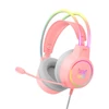 Kép 1/6 - ONIKUMA X15 PRO Gaming Headset - RGB világítás, zajszűrő, 50 mm-es meghajtó - Pink