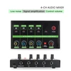 Kép 4/15 - K4 4 csatornás audiokeverő, alacsony zajszintű mono sztereó vonalkeverő vezetékes mikrofonokhoz, elektronikus zongorákhoz, számítógépekhez, gitárokhoz és elektronikus dobokhoz