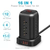 Kép 3/8 - T12 toronycsatlakozós tápegység, 12 aljzat, 3 USB-port, 1 Type-C port, kiváló túlfeszültség-védelem és helytakarékos kialakítás