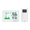 Kép 1/11 - Beltéri kültéri hőmérő nedvességmérő 433 MHz vezeték nélküli időjárásjelző állomás LCD háttérvilágítással - Fehér