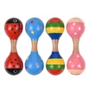 Kép 1/8 - Fa Maracas, Mini Shaker baba csörgők gyerekeknek, aranyos színes hangszeres játékok - 4dbs