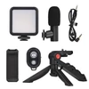 Kép 3/10 - Okostelefon vlog készlet, mini LED videó fény + kardioid mikrofon + kiterjeszthető telefonklip + állvány állítható fényerővel