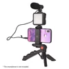 Kép 5/10 - Okostelefon vlog készlet, mini LED videó fény + kardioid mikrofon + kiterjeszthető telefonklip + állvány állítható fényerővel