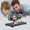 Kép 8/12 - Forrólevegős Stirling motoros elektromos generátoros motormodell LED fényű dollár lendkerékkel