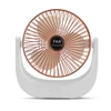 Kép 1/14 - Hordozható mini asztali elektromos hűtőventilátor, 3 fokozatban állítható - Fehér és arany