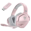 Kép 1/10 - NUBWO G06-BT vezeték nélküli, fülön keresztül használható fejhallgató játékhoz PS5 PS4 PC laptophoz zajszűrővel - Pink