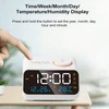 Kép 6/8 - Digitális ébresztőóra nagy LED kijelzővel, 0-100% fényerő - Fehér