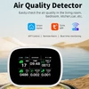 Kép 9/13 - Tuya WiFi 10 az 1-ben levegőminőség-érzékelő, háztartási hordozható AQI PM2.5 PM1.0 PM10 CO2 TVOC HCHO teszter - Fekete