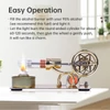 Kép 12/13 - Hot Air Stirling motoros motormodell, elektromos generátor motor LED izzóval, hatágú csillagmintás lendkerékkel - Arany